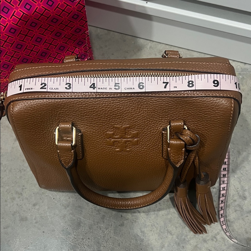 Tory Burch Tan Pebbled Leather Satchel - Picture 10 of 12